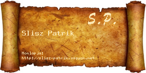 Slisz Patrik névjegykártya