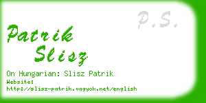 patrik slisz business card